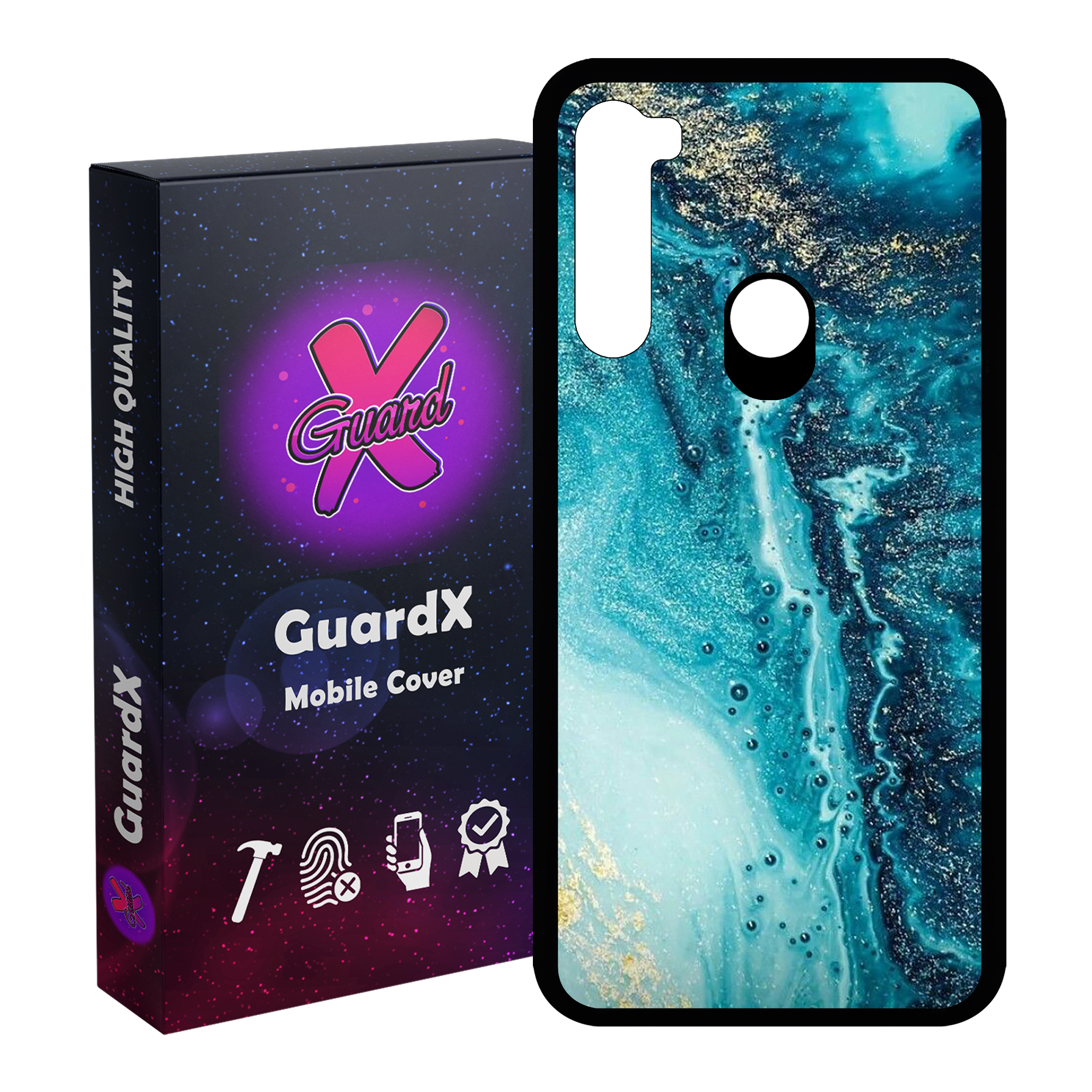 کاور گارد ایکس طرح آبی مدل Glass10402 مناسب برای گوشی موبایل شیائومی Redmi Note 8