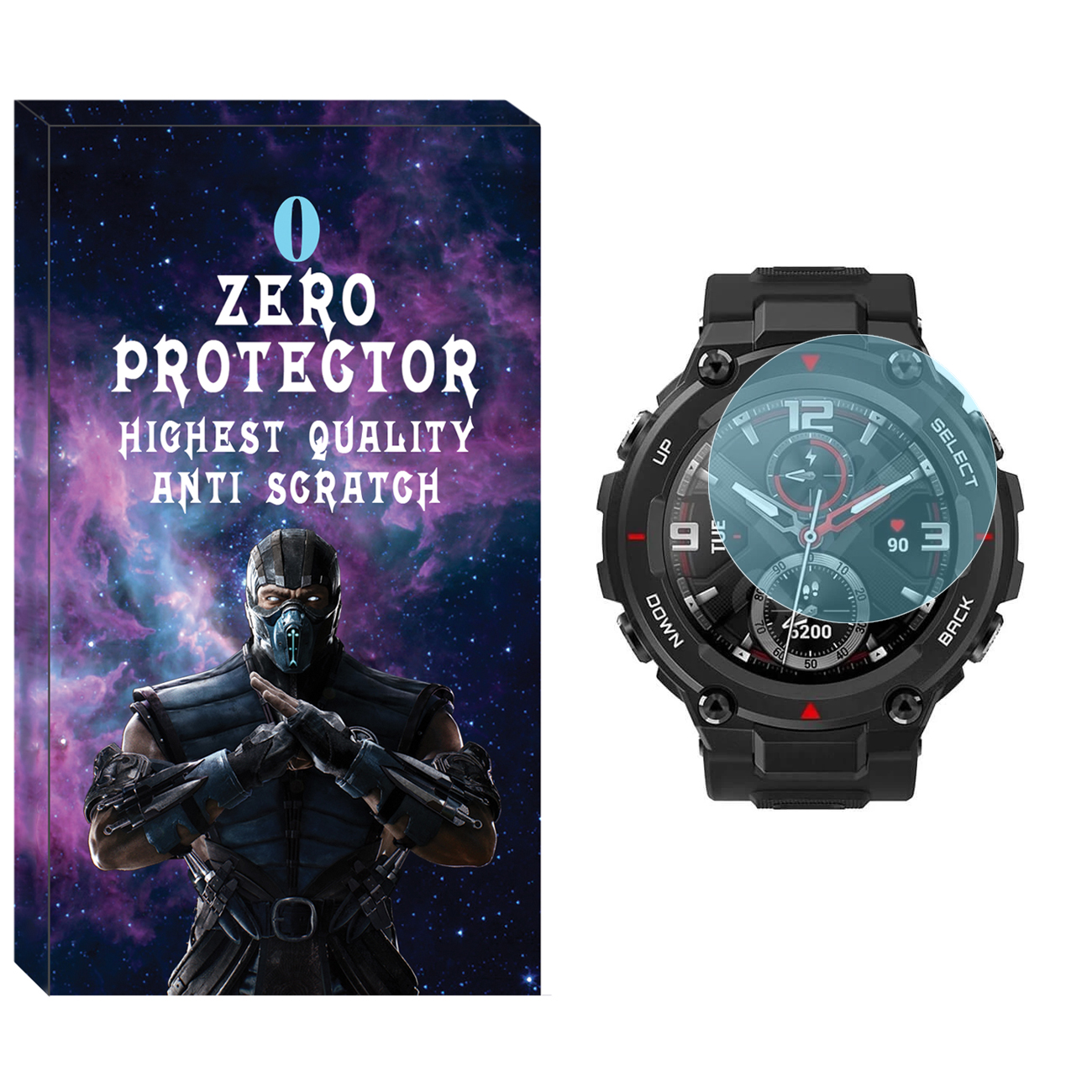 محافظ صفحه نمایش شیشه ای زیرو مدل SH-ZR مناسب برای ساعت هوشمند آمازفیت T-Rex Pro