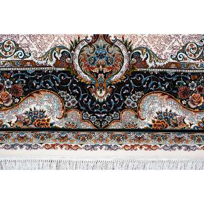 فرش ماشینی افرند کد 7757 زمینه کرم