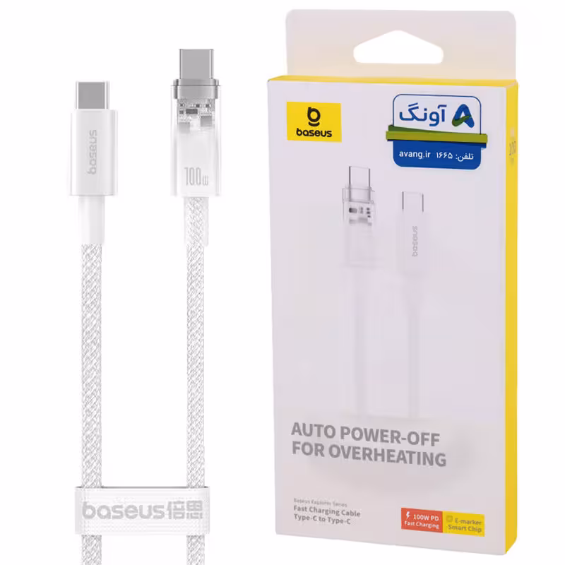 کابل تبدیل فست شارژ Baseus Explorer Series P1031970 Type-C To Type-C 6A PD 100W 1m