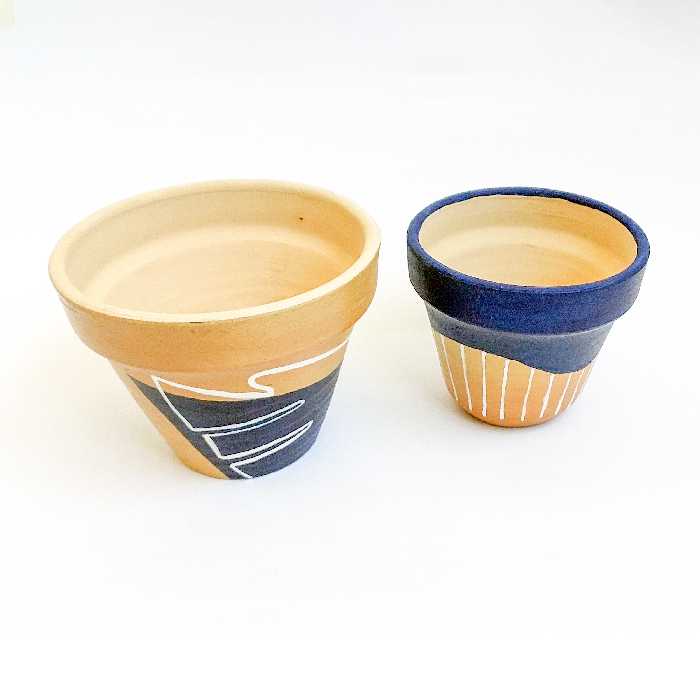 گلدان سفالی مدل برگ انجیری بسته 2 عددی