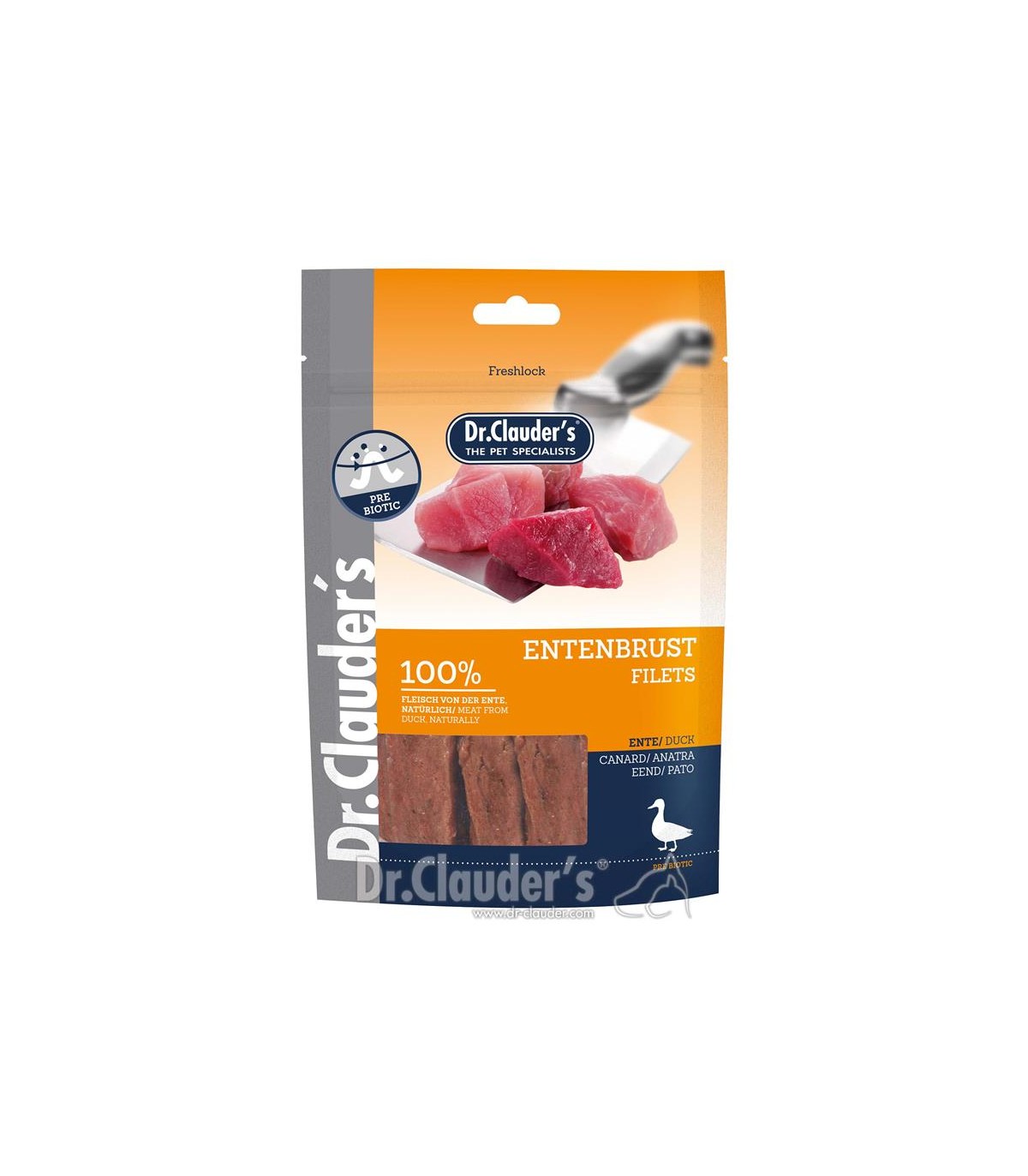 تشویقی تکه ای سگ دکتر کلادرز با طعم اردک Dr.Clauders Snack Duck Fillets