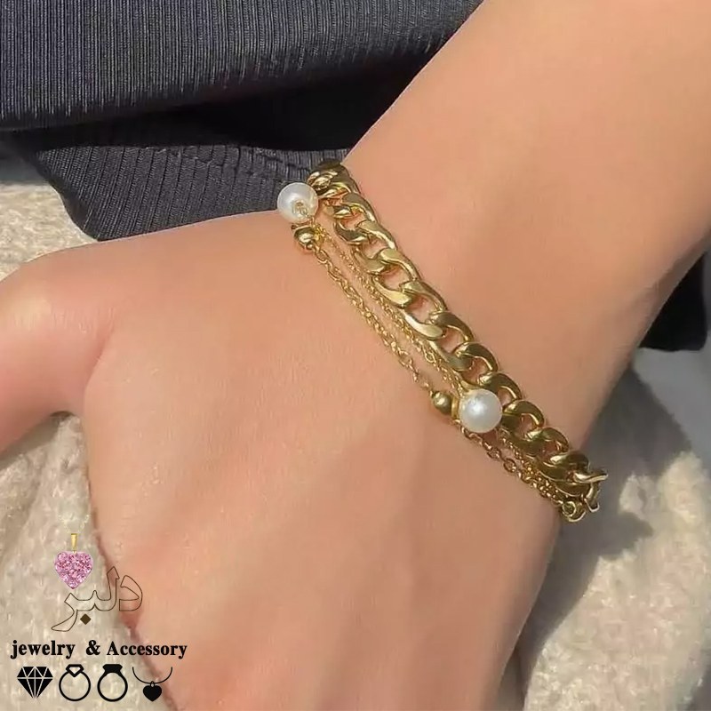 دستبند کارتیه مرواریدی استیل (کیفیت عالی)گالری دلبر