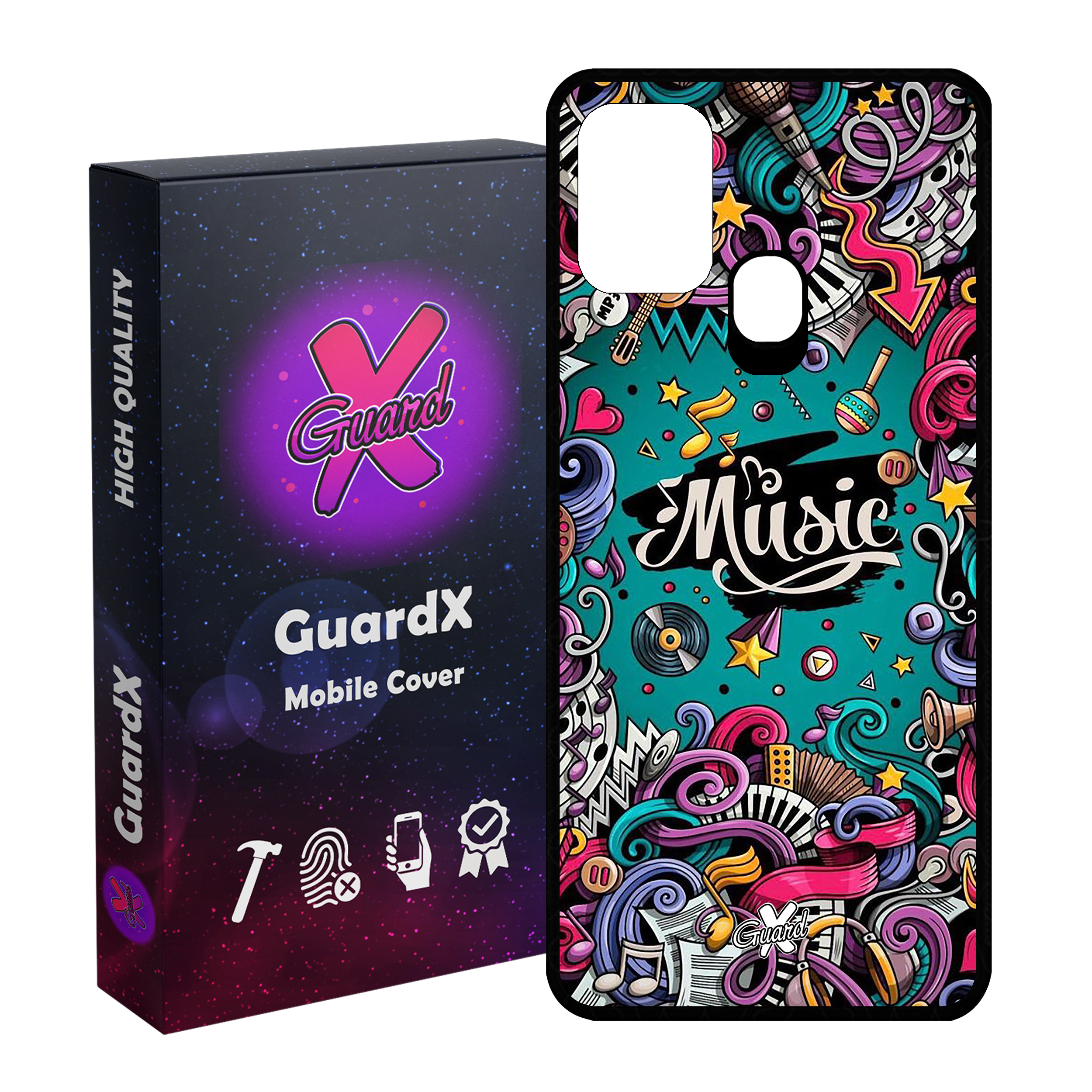 کاور گارد ایکس طرح Music مدل Glass10025 مناسب برای گوشی موبایل سامسونگ Galaxy M31 / M31 Prime / F41