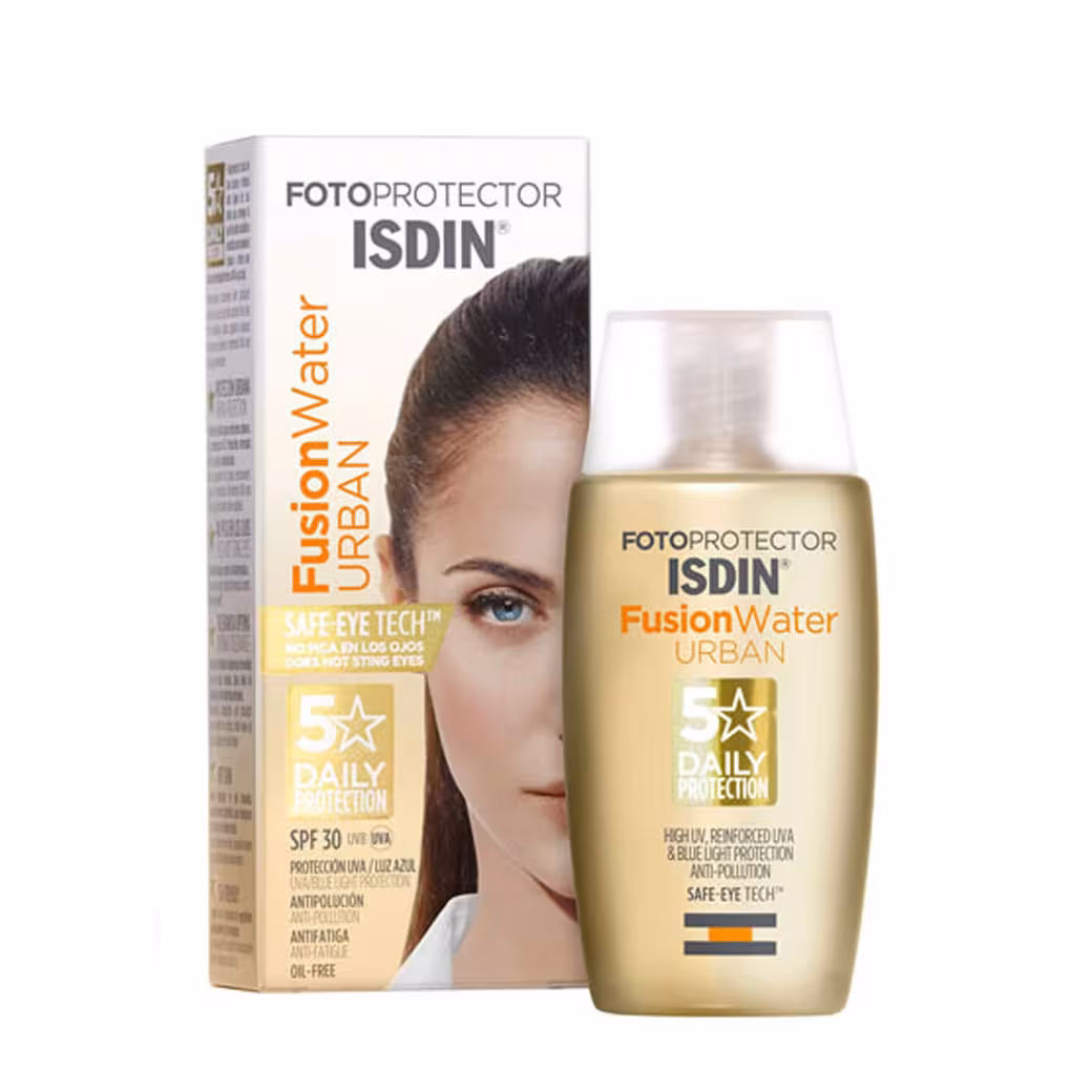 ایزدین کرم ضد آفتاب بی رنگ 50 میل مدل فیوژن واتر اوربان spf30 Isdin