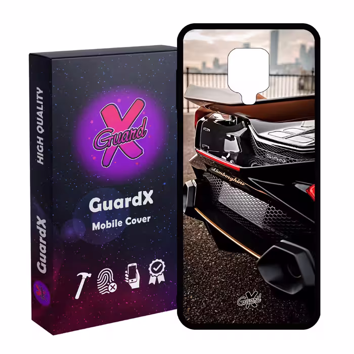 کاور گارد ایکس طرح لامبورگینی مدل Glass10492 مناسب برای گوشی موبایل شیائومی Redmi Note9 Pro/Note 9 Pro Max/Redmi Note 9S/MI Poco M2 Pro