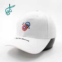 خرید کلاه نقابدار بیسبالی كتان مينيمال گلدوزي CAPTIAN AMERICA سفید کد 2816035 - ردگل