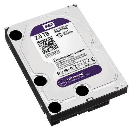 هارد دو ترابایت وسترن بنفش HDD 2T WD PURPLE (69 روز کارکرد – گارانتی حامی)