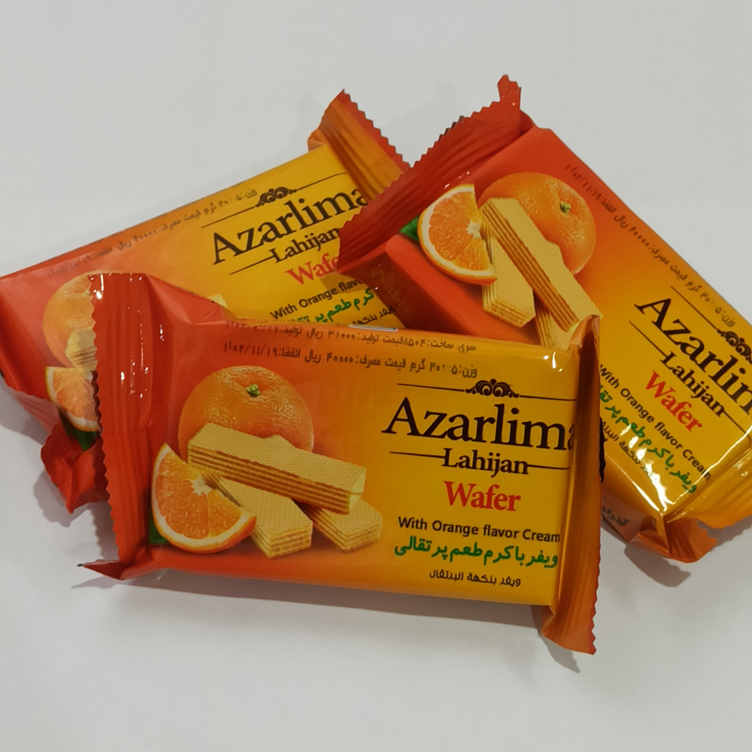 ویفر پرتقالی کرم دار (40 تایی)