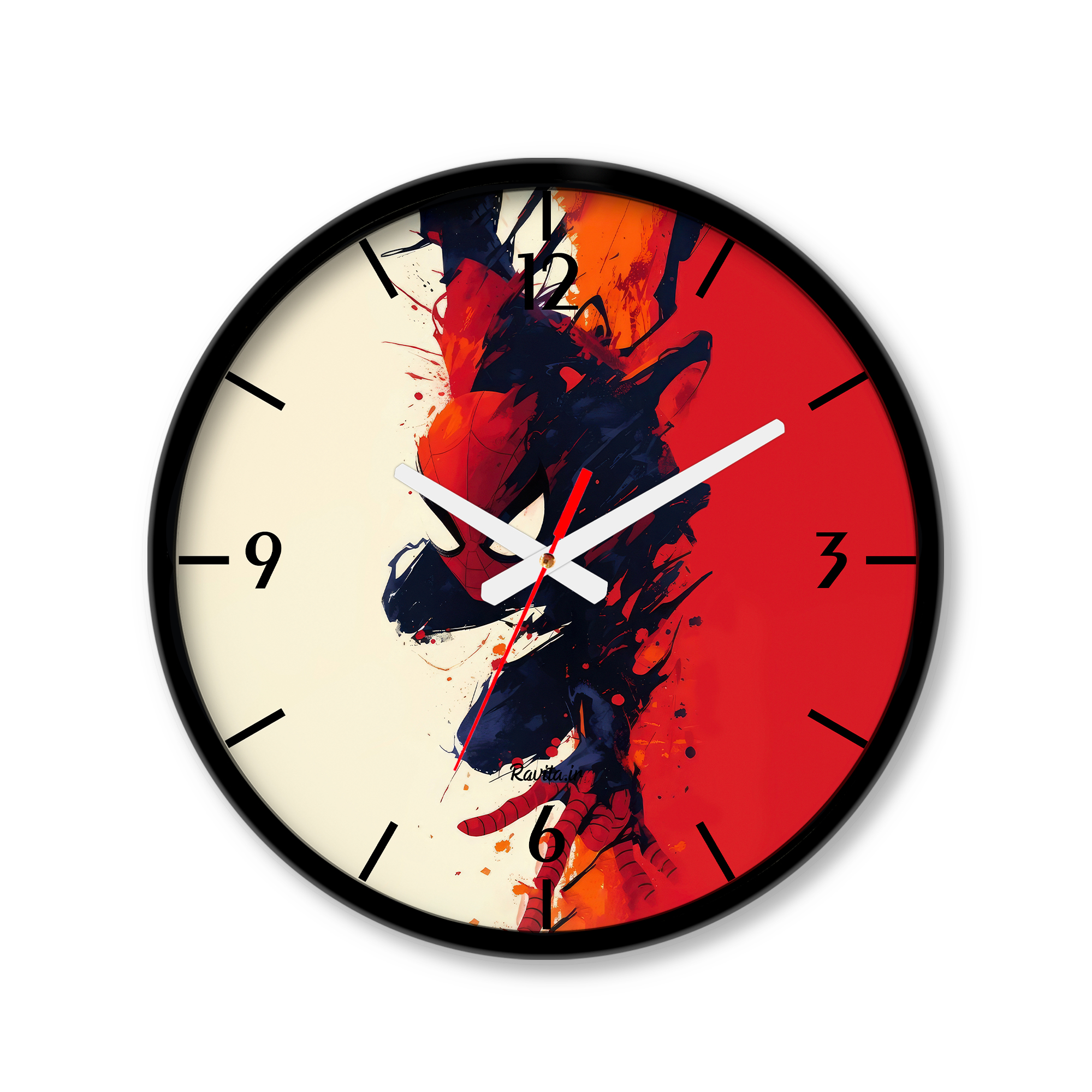 ساعت دیواری کوچک راویتا طرح مرد عنکبوتی کد 3589