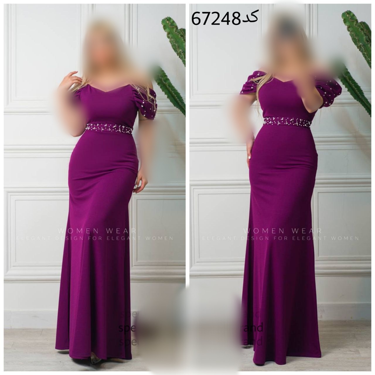 پیراهن زنانه ماکسی مجلسی سایز بزرگ قواره دار سایز 50تا52