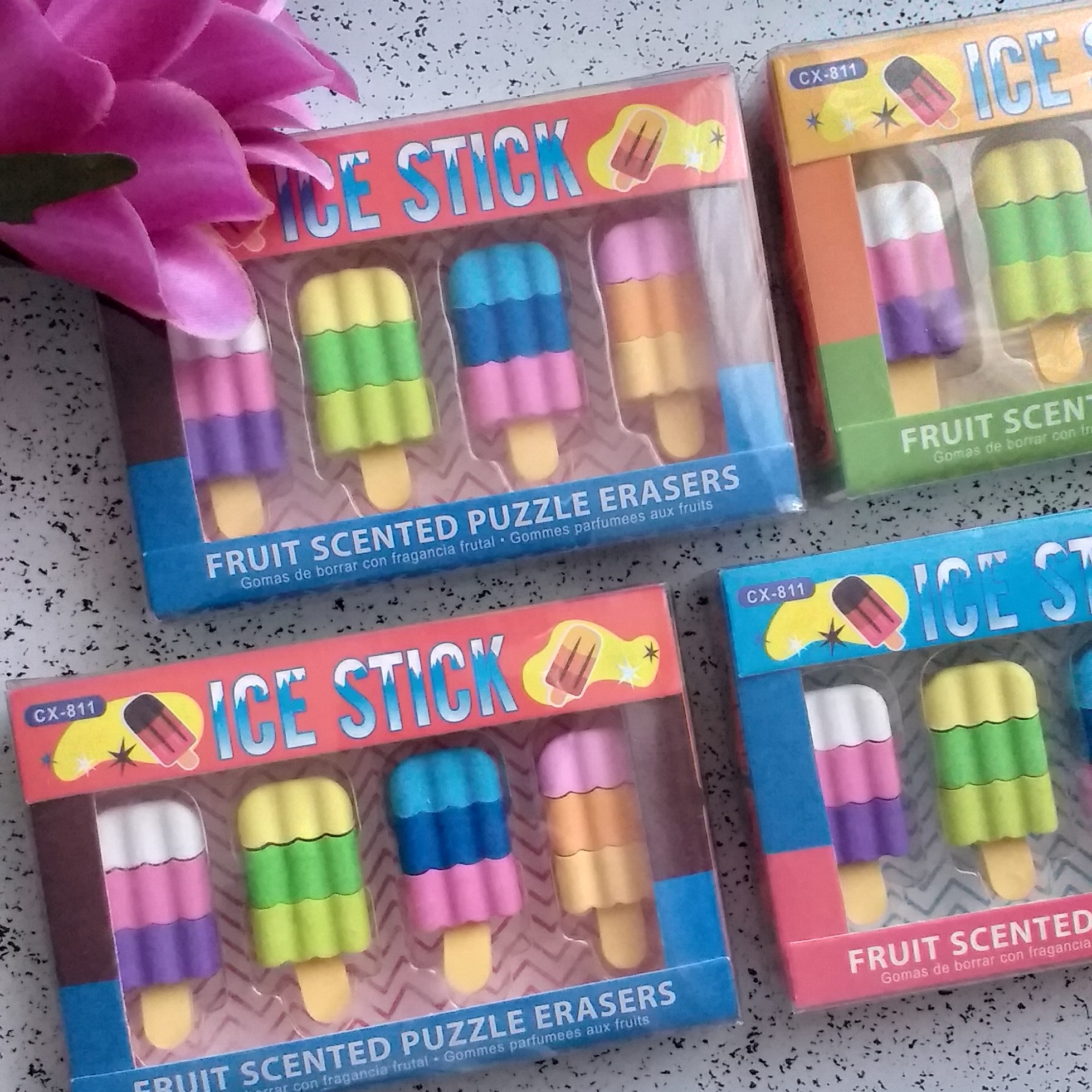 پک پاک کن (4 عددی) فانتزی طرح بستنی چوبی 