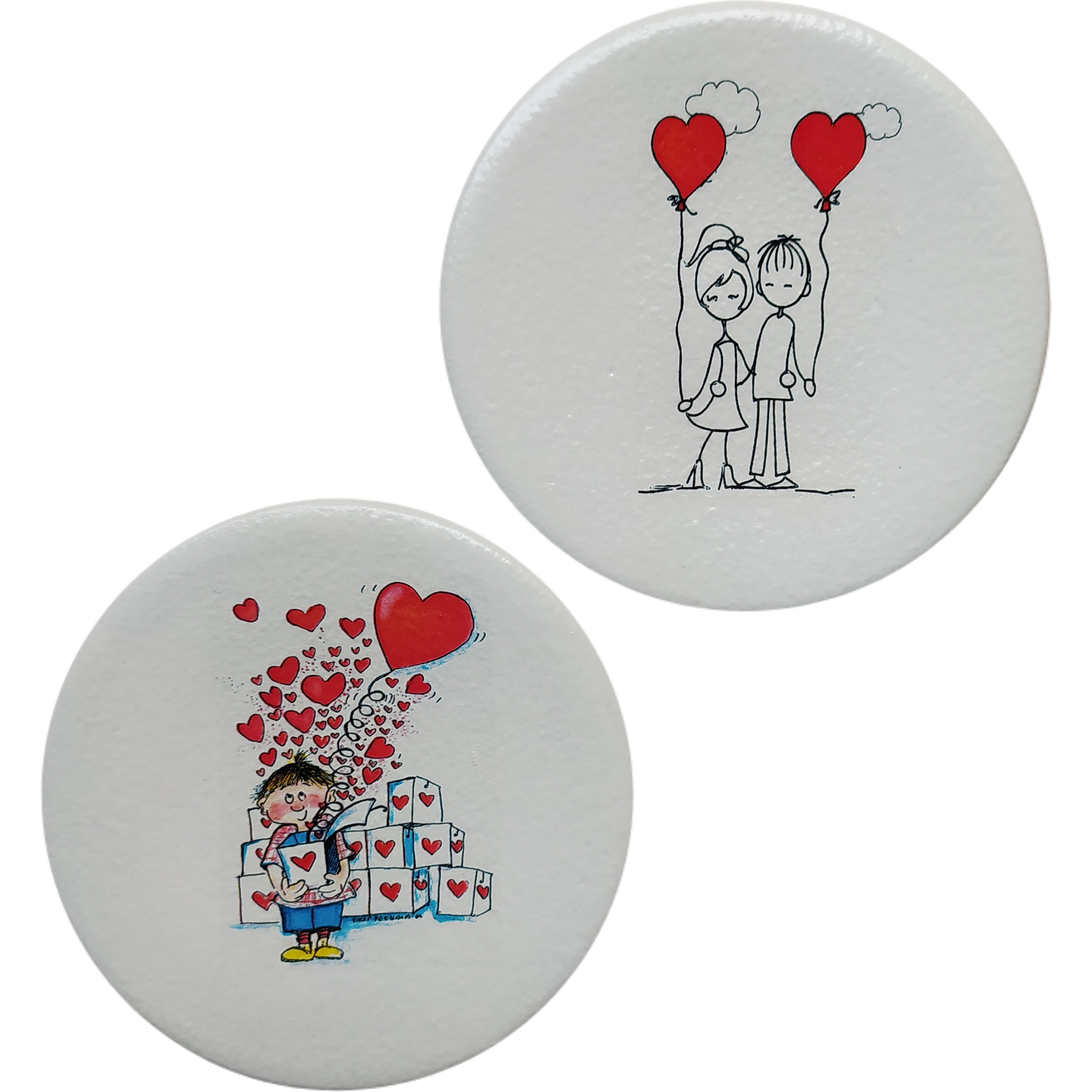 بشقاب دیوارکوب سفالی مدل عشق 2 مجموعه 2 عددی