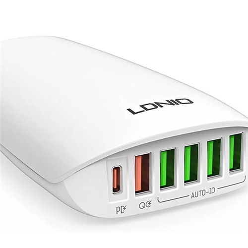 شارژر رومیزی یو اس بی و تایپ سی 65 وات الدنیو Ldnio Multi-ports Desktop Charging Station A6573C