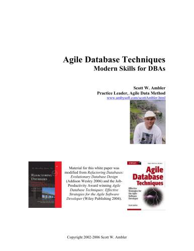 خرید و دانلود نسخه کامل کتاب Agile Database Techniques: Modern Skills for DBAs