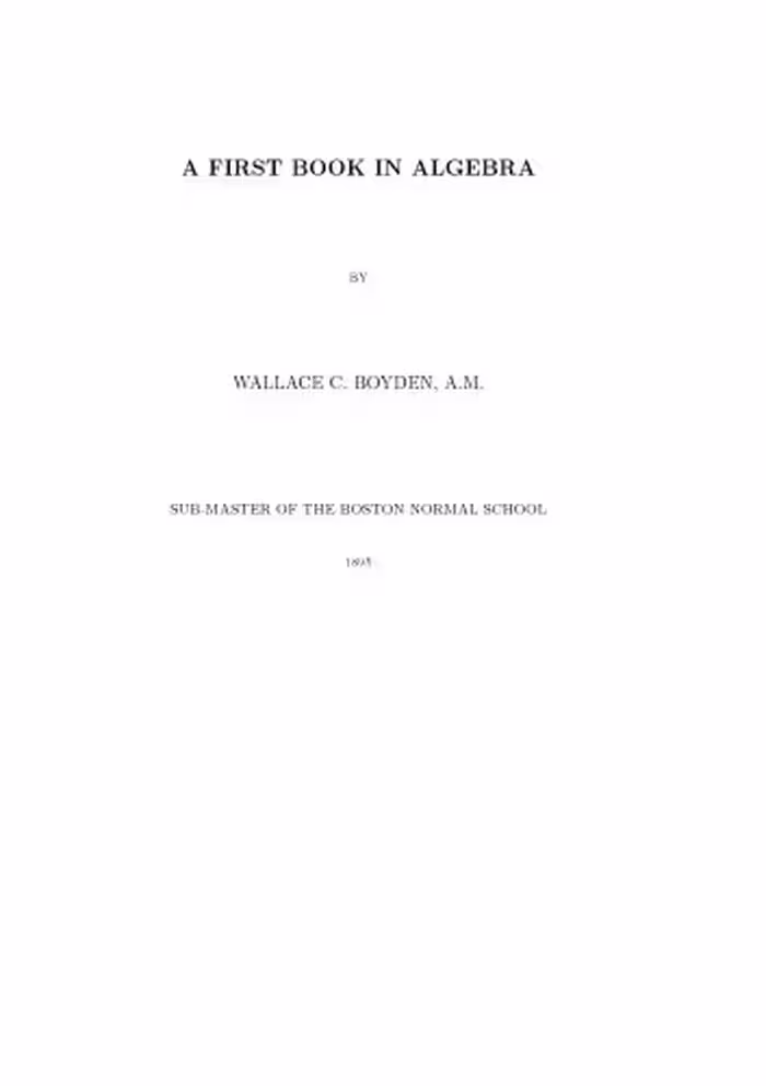 خرید و دانلود نسخه کامل کتاب A First Book in Algebra