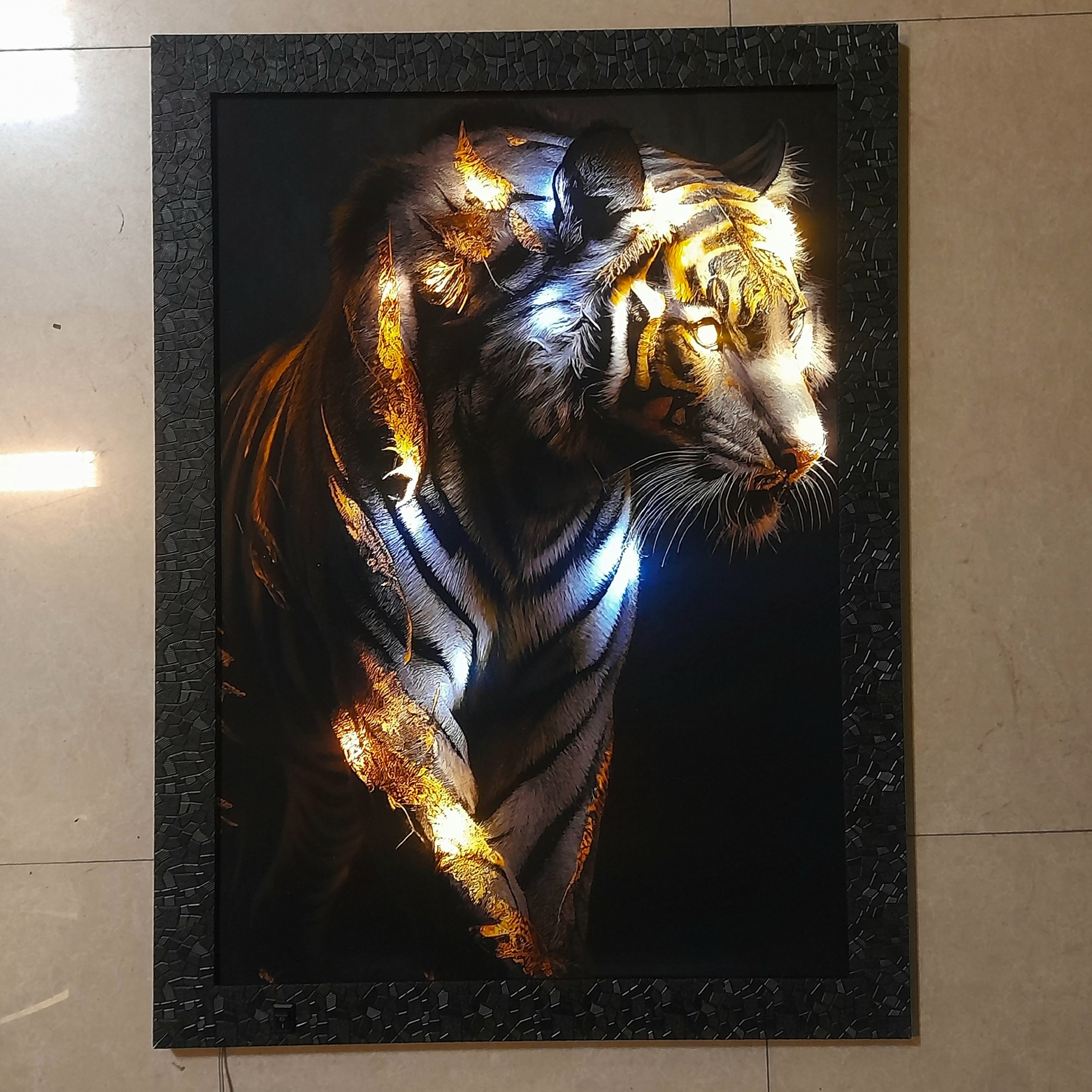 تابلو بک لایت  ببر سه بعدی