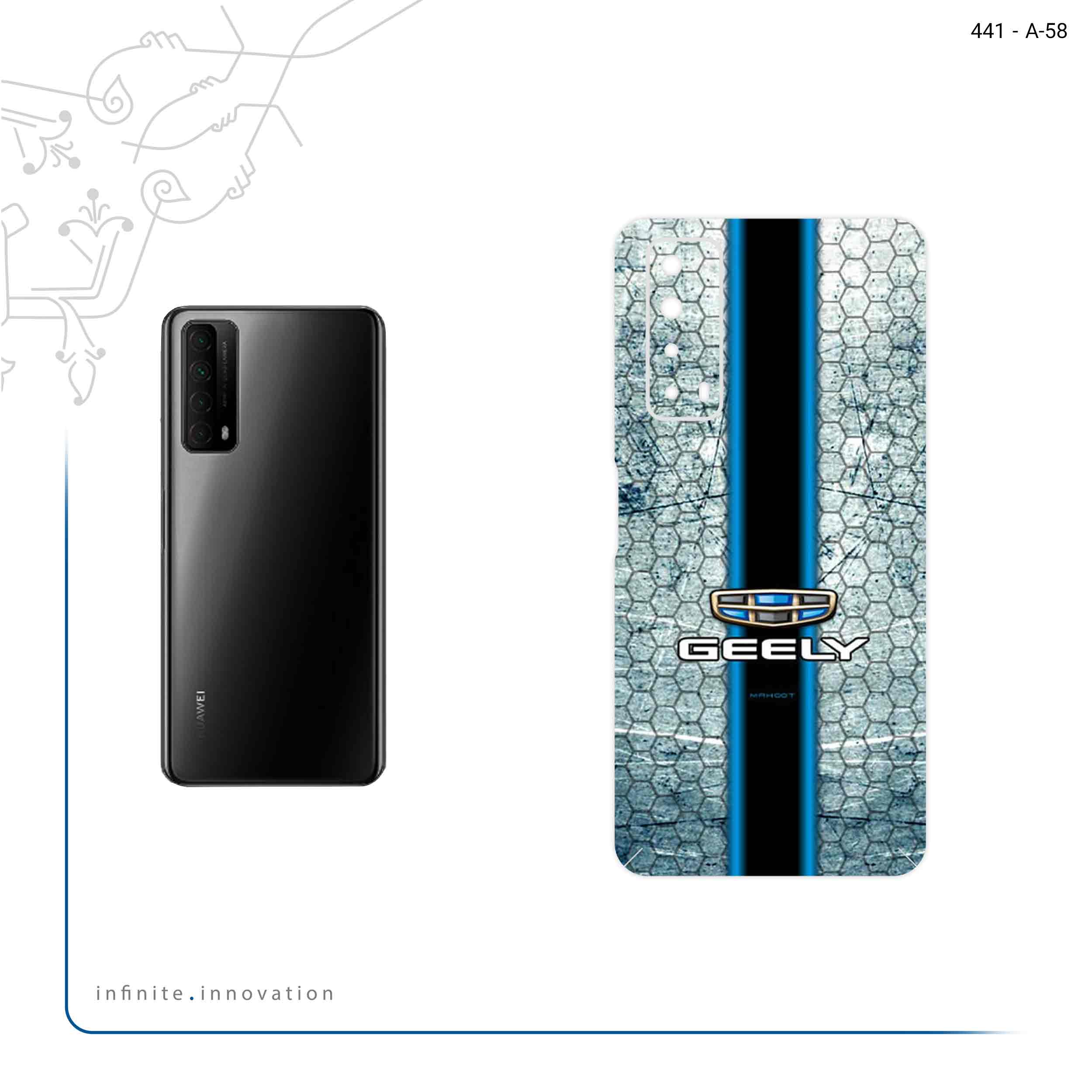 برچسب پوششی ماهوت مدل GEELY مناسب برای گوشی موبایل هوآوی Y7a