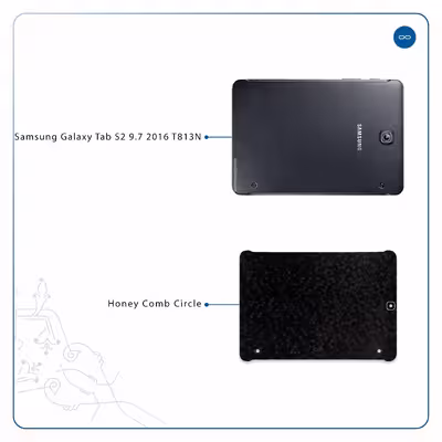 برچسب پوششی ماهوت مدل Honey-Comb-Circle مناسب برای تبلت سامسونگ Galaxy Tab S2 9.7 2016 T813N