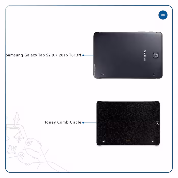 برچسب پوششی ماهوت مدل Honey-Comb-Circle مناسب برای تبلت سامسونگ Galaxy Tab S2 9.7 2016 T813N