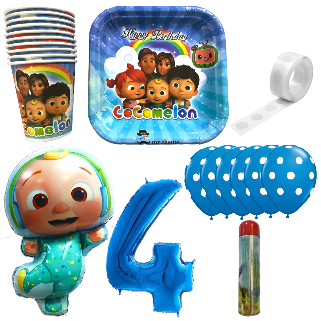 مجموعه 30 عددی تم تولد مستر تم طرح کوکو ملون پلاس کد 4