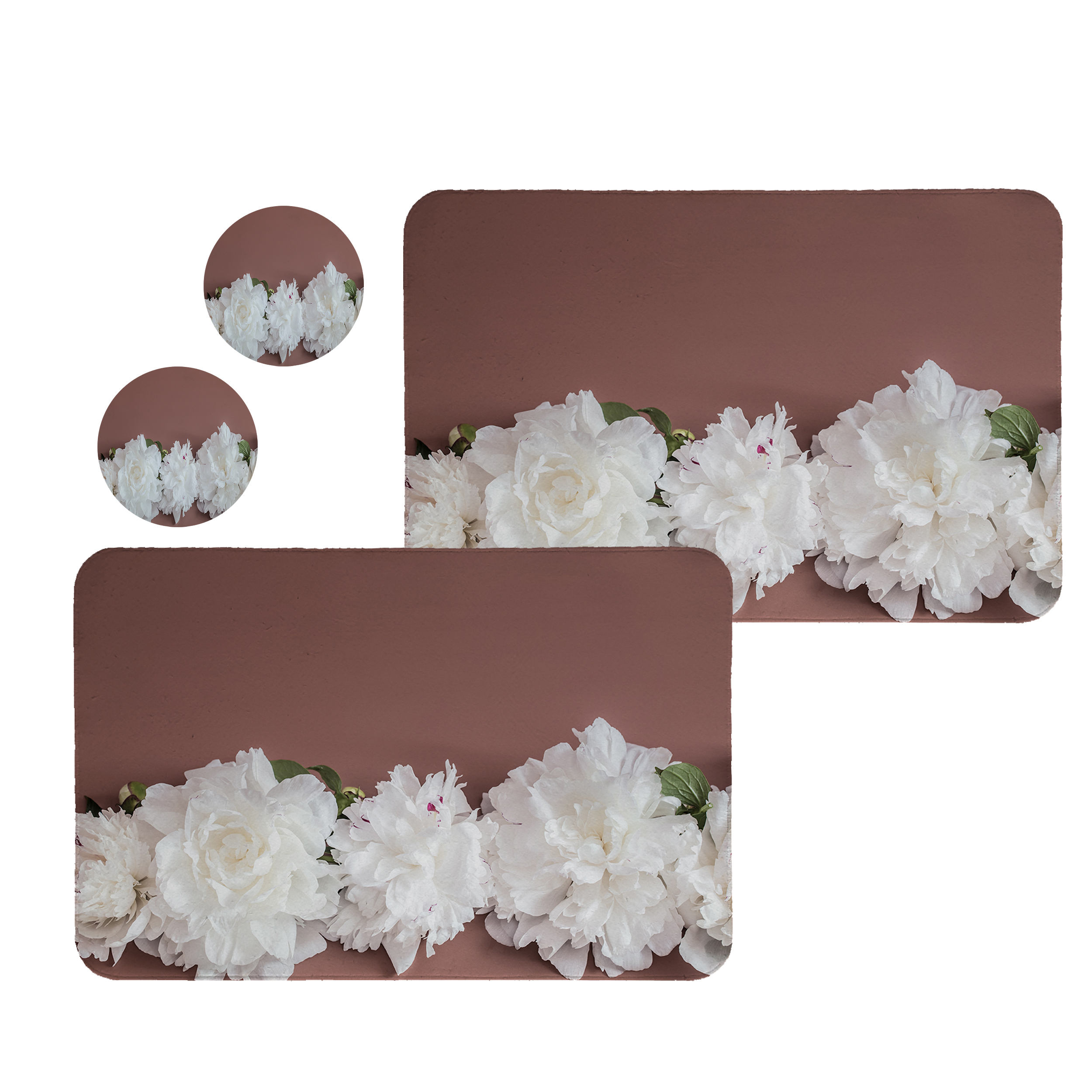 زیربشقابی طرح گل کد 8304 مجموعه 2 عددی همراه زیر لیوانی