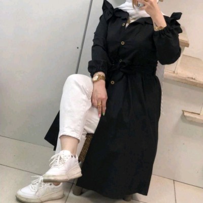 مانتو اسپرت زنانه داکرون مدل مانتو عروسکی بلند