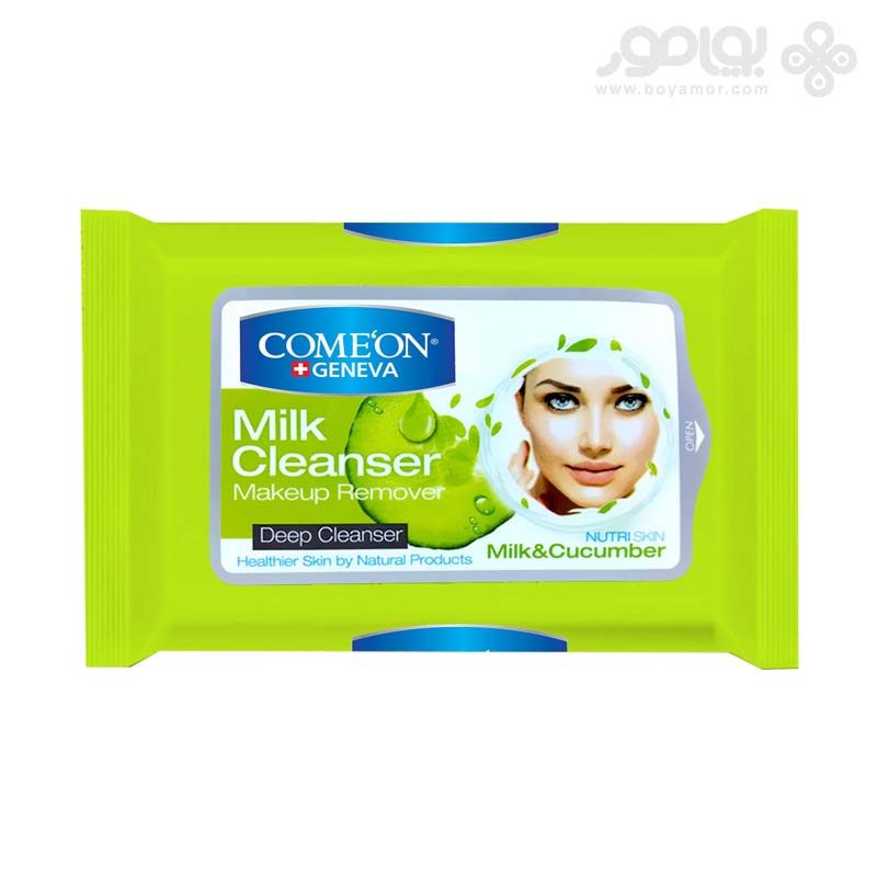 دستمال مرطوب کامان مدل MILK CLEANSER بسته 20 عددی