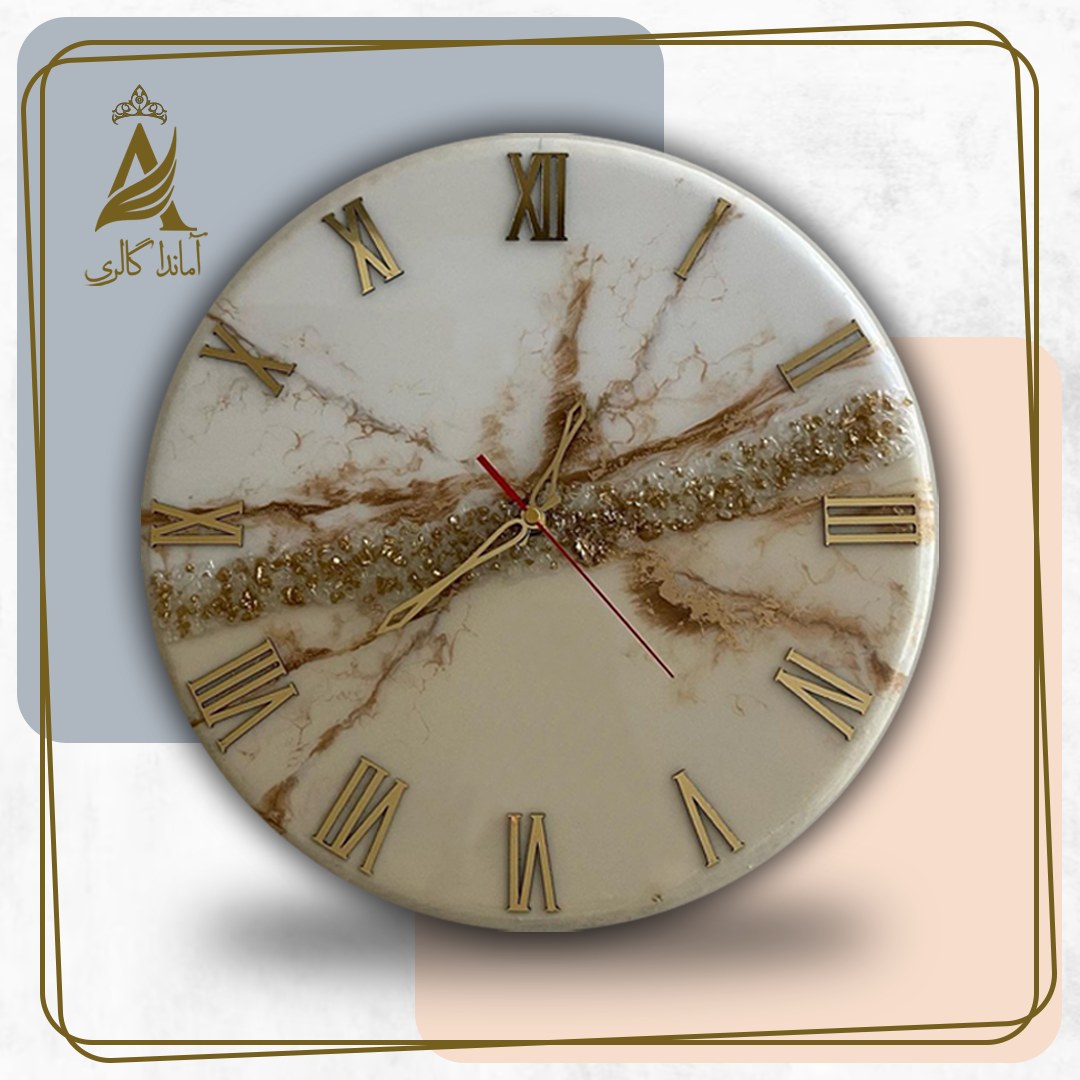 گالری آماندا ساعت دیواری رزینی قطر  35 طرح خورشید با قابلیت تغییر رنگ