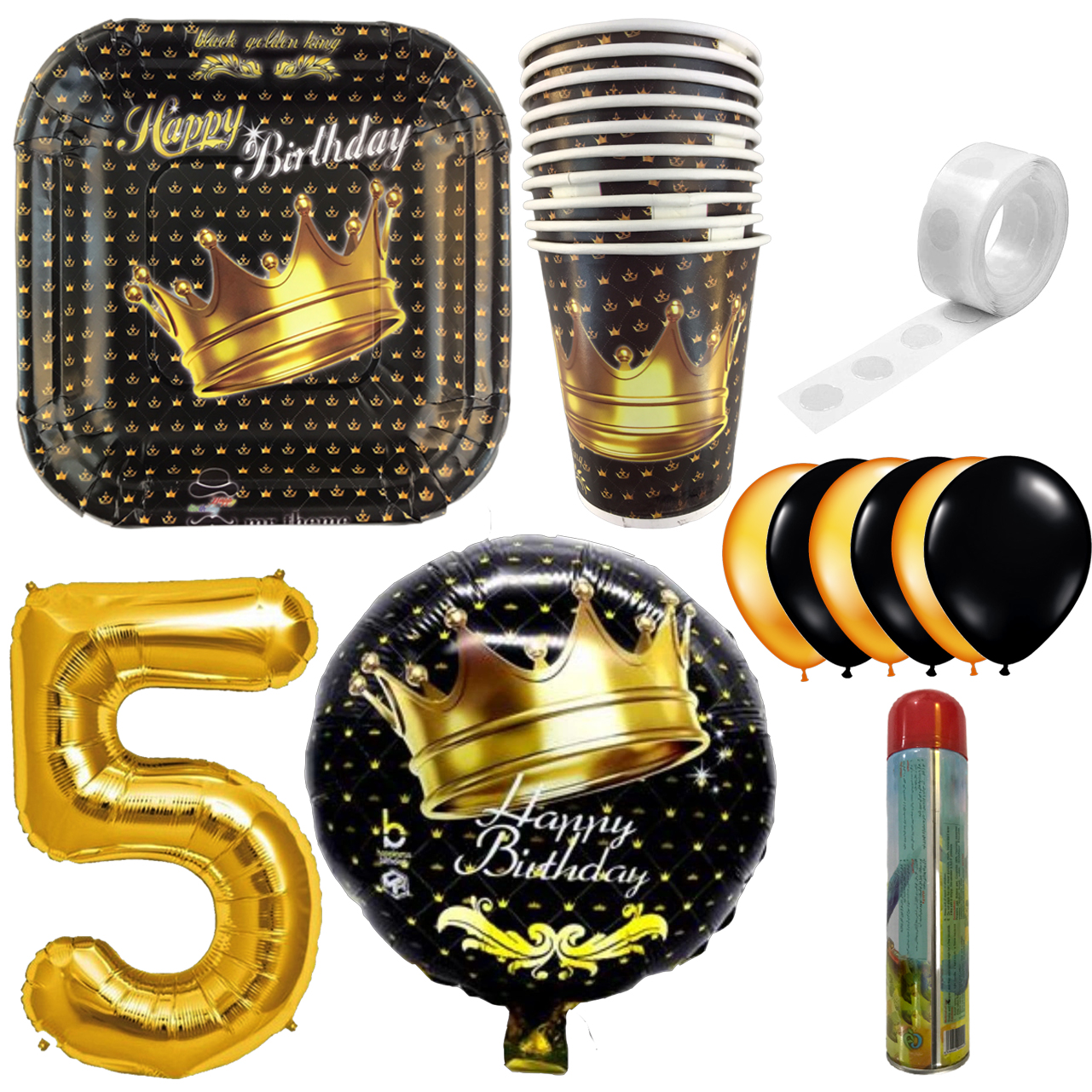 مجموعه 30 عددی تم تولد مستر تم طرح تاج کینگ کد 5