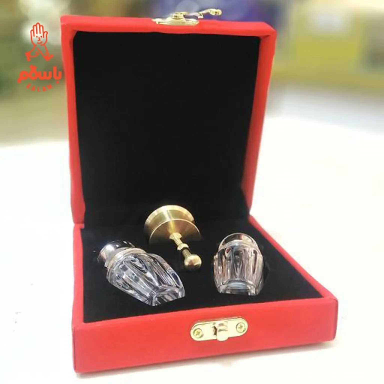 جعبه مخمل دو گوهر  دو گرمی و هاون