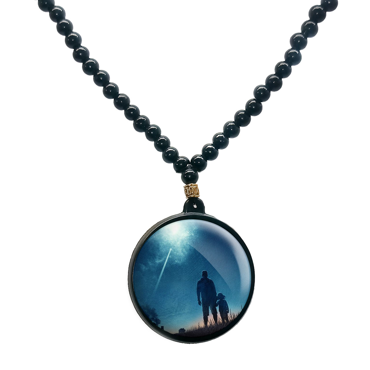 گردنبند پرمانه طرح Interstellar کد pmd.24278 مدل دو طرفه