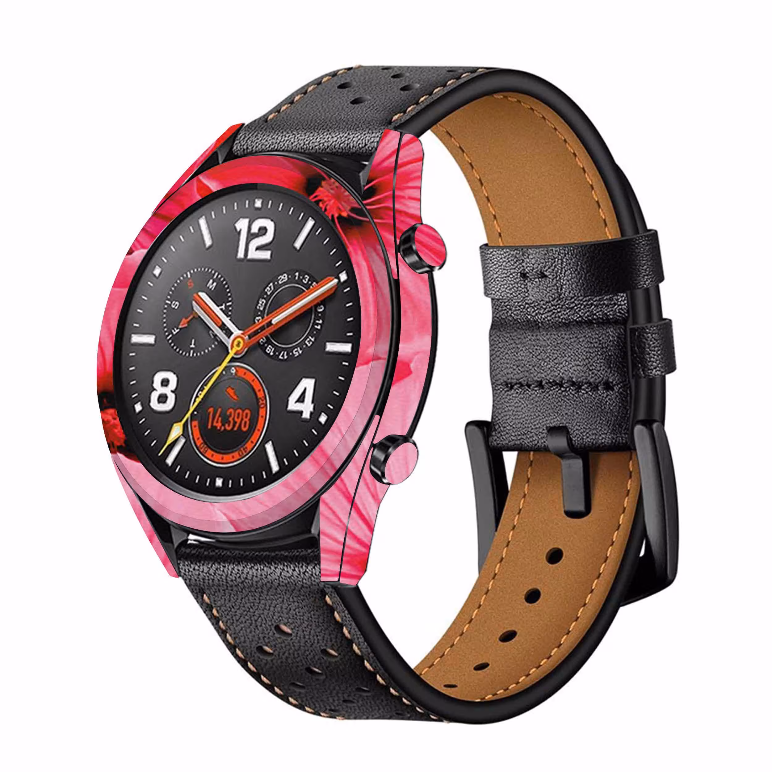 برچسب ماهوت طرح Pink-Flower مناسب برای ساعت هوشمند هوآوی Watch GT