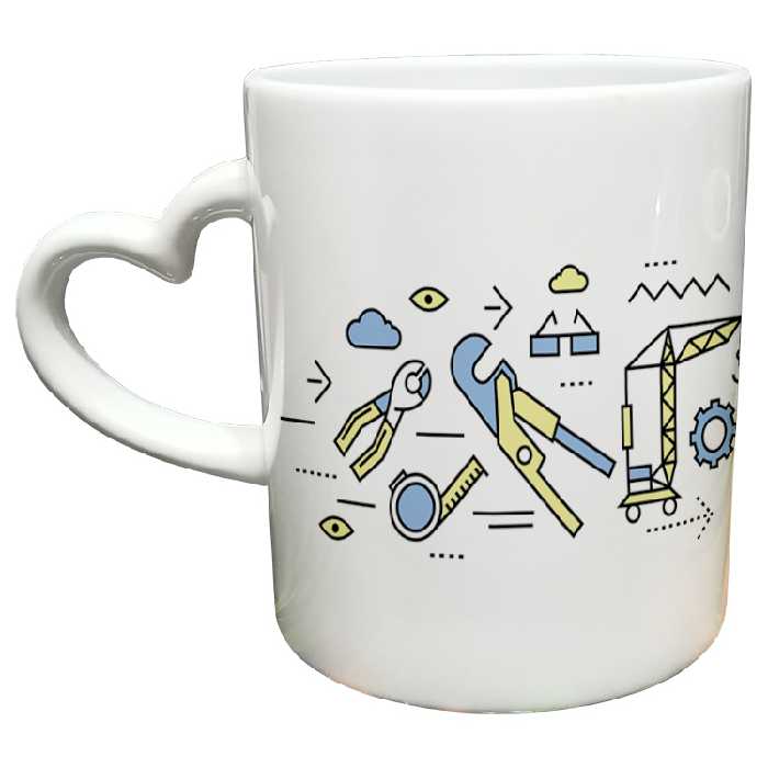 ماگ مدل دسته قلبی طرح مهندس کد 35