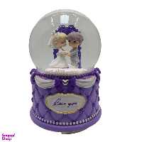 گوی موزیکال مدل پمپی و گردان طرح عروس و داماد