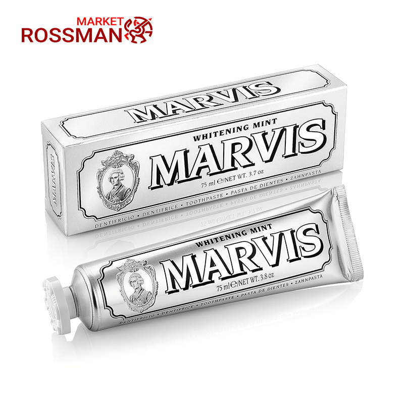 خمیردندان مارویس Marvis مدل Whitening Mint سفیدکننده حجم 75 میلیلیتر