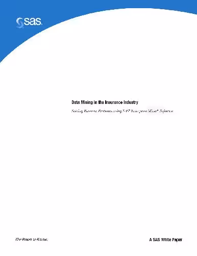خرید و دانلود نسخه کامل کتاب Data Mining in the Insurance Industry