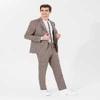 کت و شلوار مردانه قهوه ای روشن پیرکاردین - فروشگاه لباس شهرمون