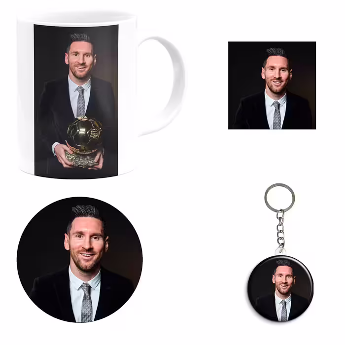 ست هدیه ماگ مدل لیونل مسی طرح Lionel Messi کد M16
