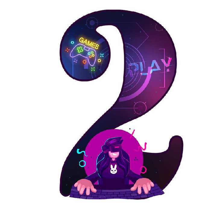 استند رومیزی تولد مدل عدد 2 طرح گیم کد 1125