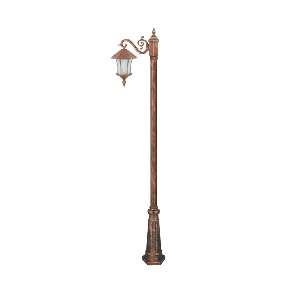 چراغ تکشاخه حیاطی و پارکی تکشیدفام مدل ویکتوریا کمرباریک کد 91200-15-8212