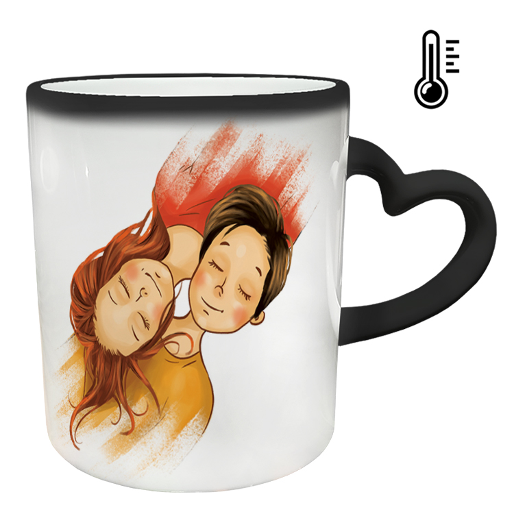 ماگ حرارتی مدل دسته قلبی طرح عاشقانه کد 209