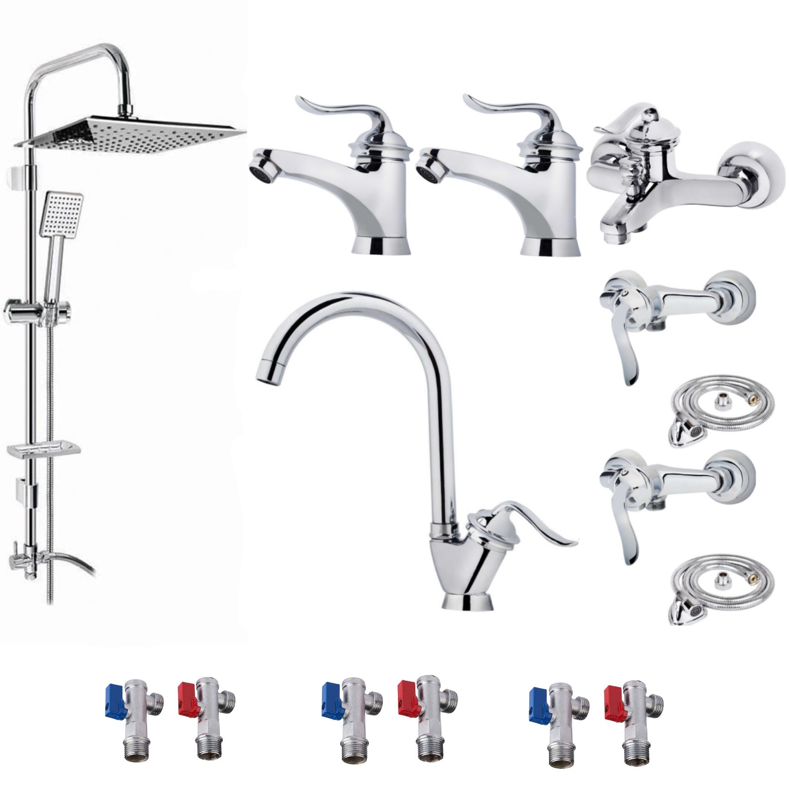 ست شیرآلات  شیرالات رز مدل هلن نایس مجموعه 15 عددی