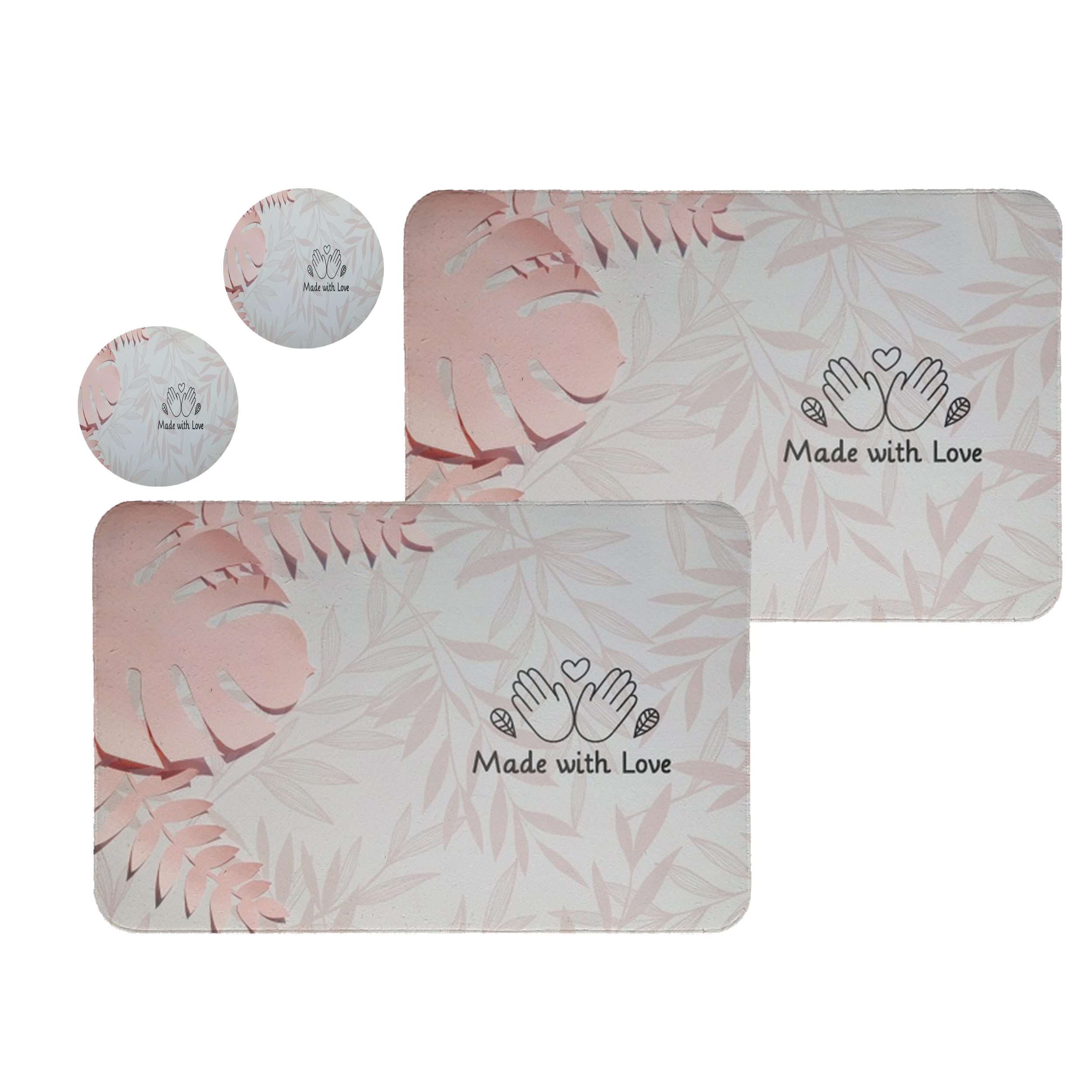 زیربشقابی طرح برگ کد 8160 بسته 2عددی به همراه زیر لیوانی