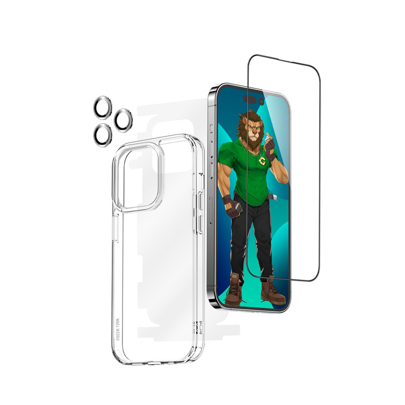 محافظ صفحه نمایش گرین مدل hd مناسب برای گوشی موبایل اپل iPhone 14plus به همراه محافظ پشت گوشی و محافظ لنز دوربین و کاور | کالا برتری