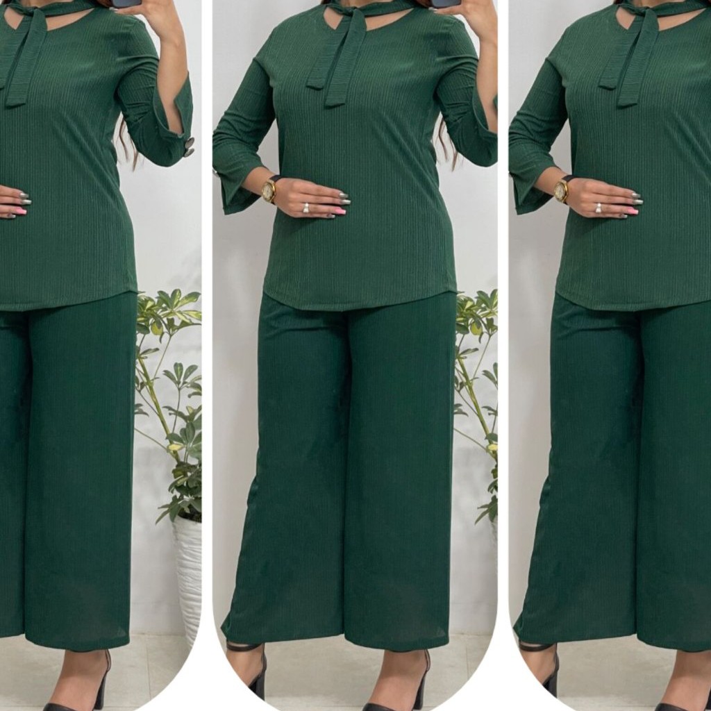ست لباس خونه ای زنانه بلوز شلوار زنانه کریشه تونیک شلوار