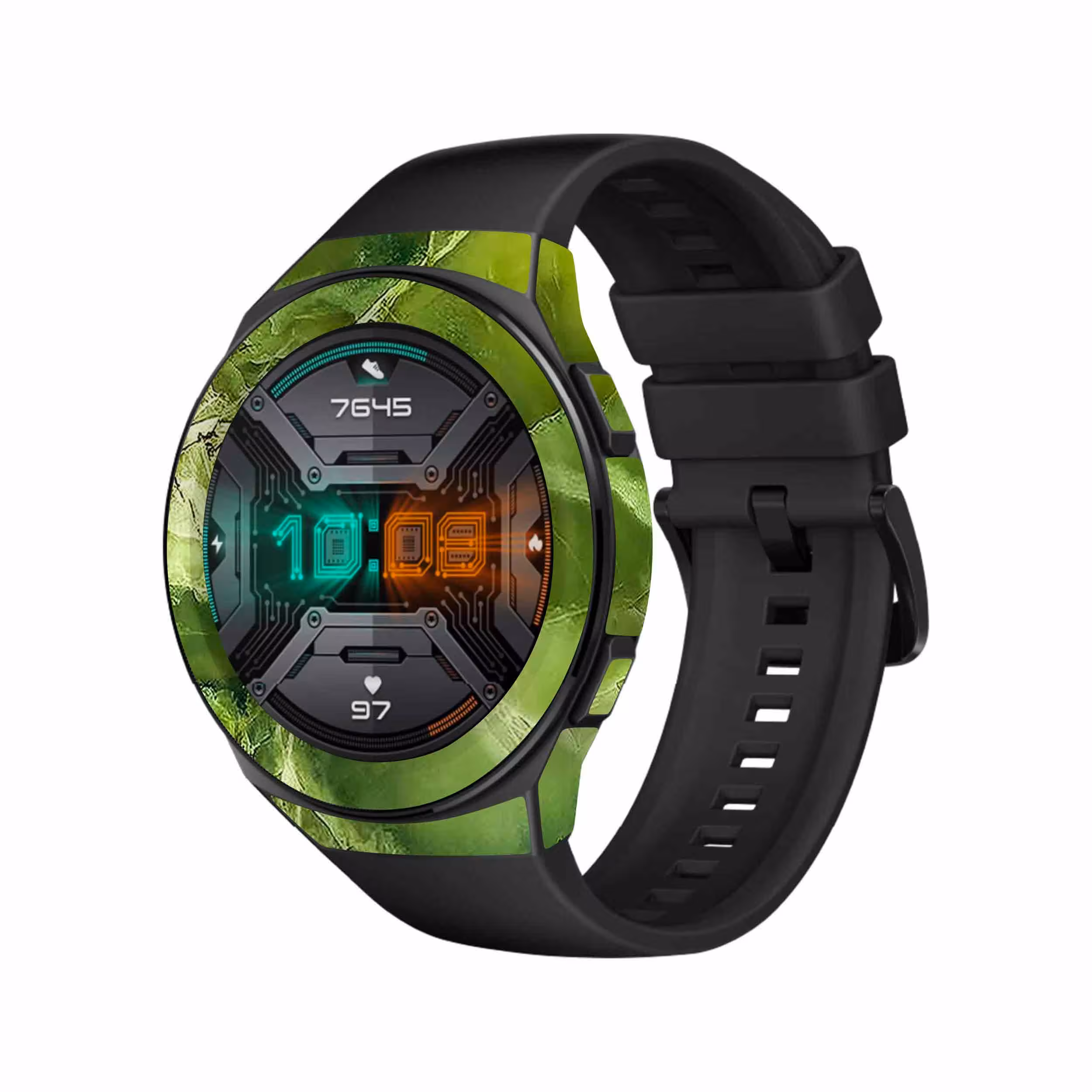 برچسب ماهوت طرح Green Crystal Marble مناسب برای ساعت هوشمند هوآوی Watch GT 2e