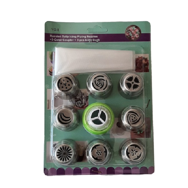 ماسوره شیرینی پزی طرح روسی مدل pe611 مجموعه 11 عددی