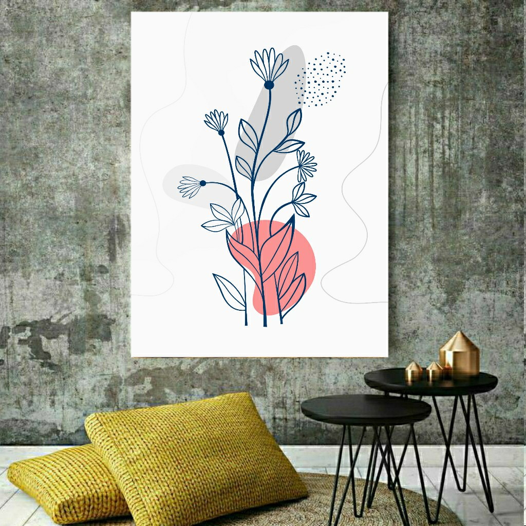 تابلو بوم طرح گل مینیمال مدل SDB3927