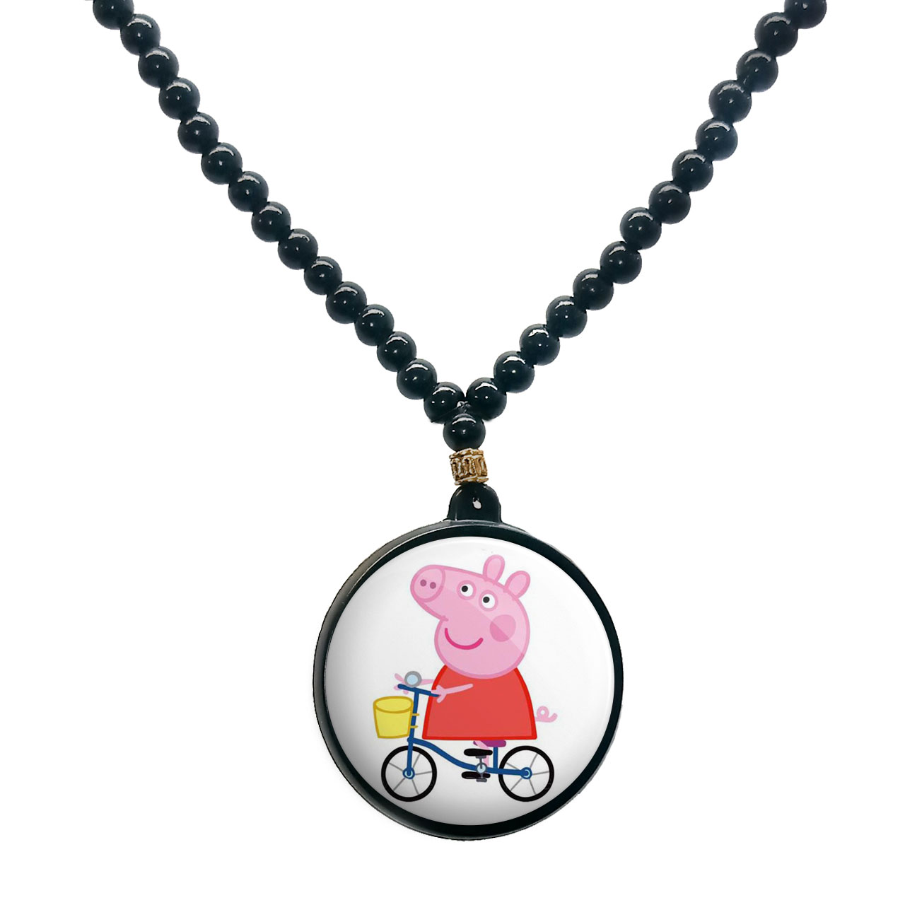 گردنبند پرمانه طرح پپاپیگ کد pmd.1231 مدل دو طرفه